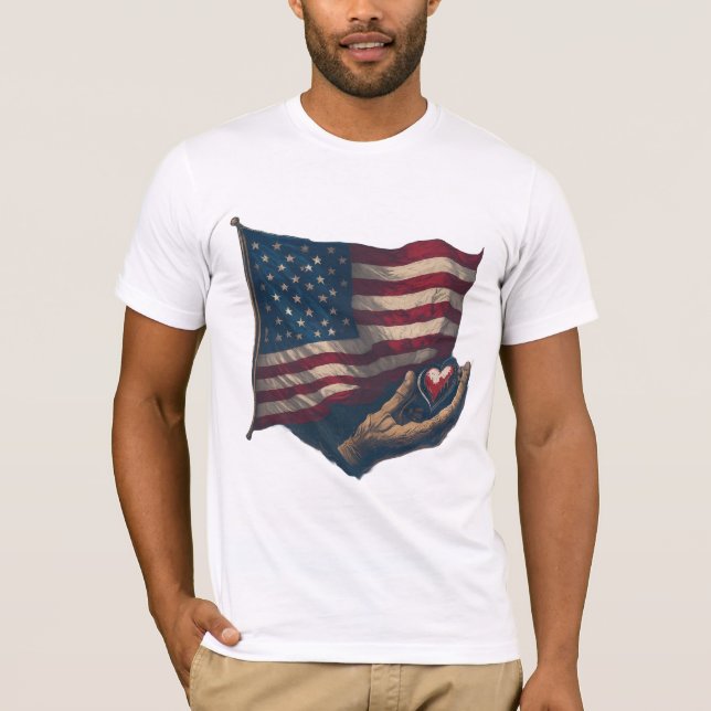 Hjärt och Flagga T-Shirt (Framsida)