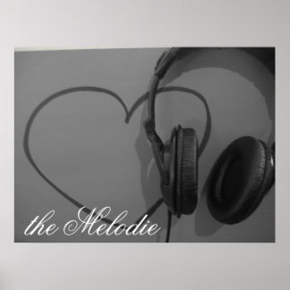 Hjärt- och hörlurar poster