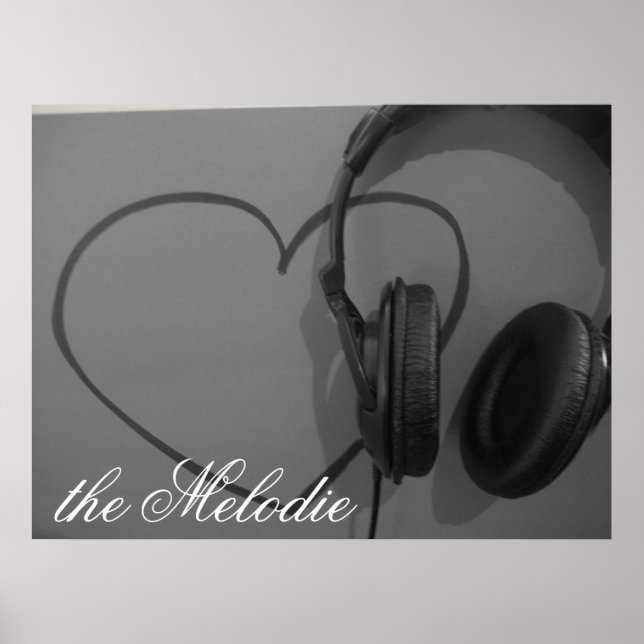 Hjärt- och hörlurar poster (Framsidan)