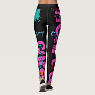 Hjärt och kärna som upprepar 10 brev leggings