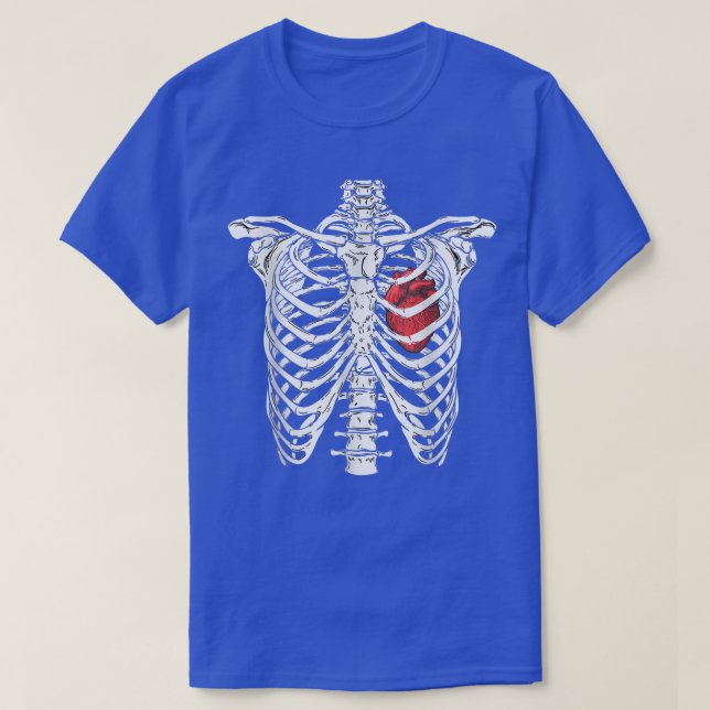 Hjärt - och kramper Nurse Funny Skeleton Halloween T Shirt (Design framsida)