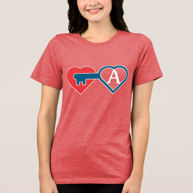 Hjärt och nyckel t shirt (Framsida)