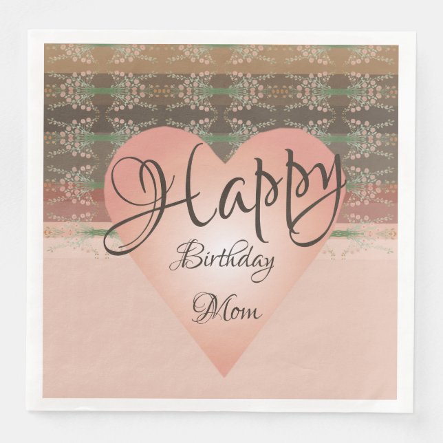 Hjärt- och persikokoraller pappersservett (Framsida)