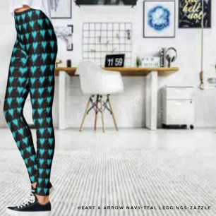 Hjärt och pil - marin skalk leggings