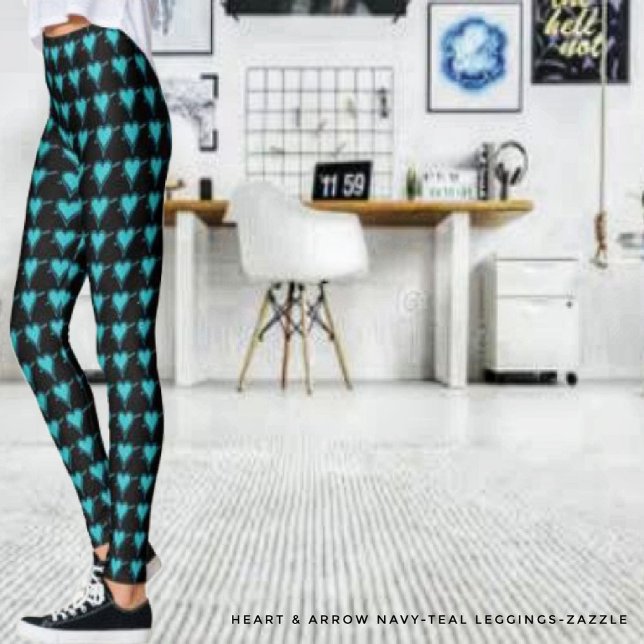 Hjärt och pil - marin skalk leggings (Skapare uppladdad)