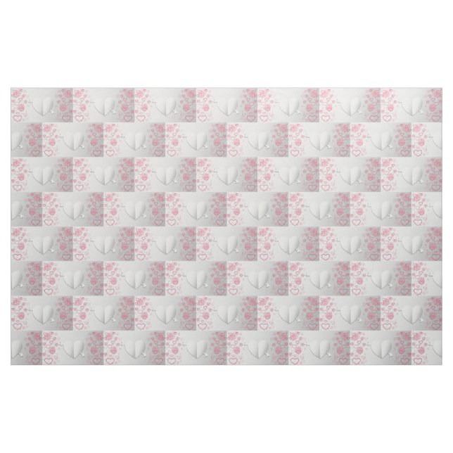 Hjärt- och pilstruktur tyg (Fat Quarter)