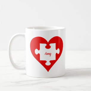 Hjärt- och pusslgåvor till honom/henne kaffemugg