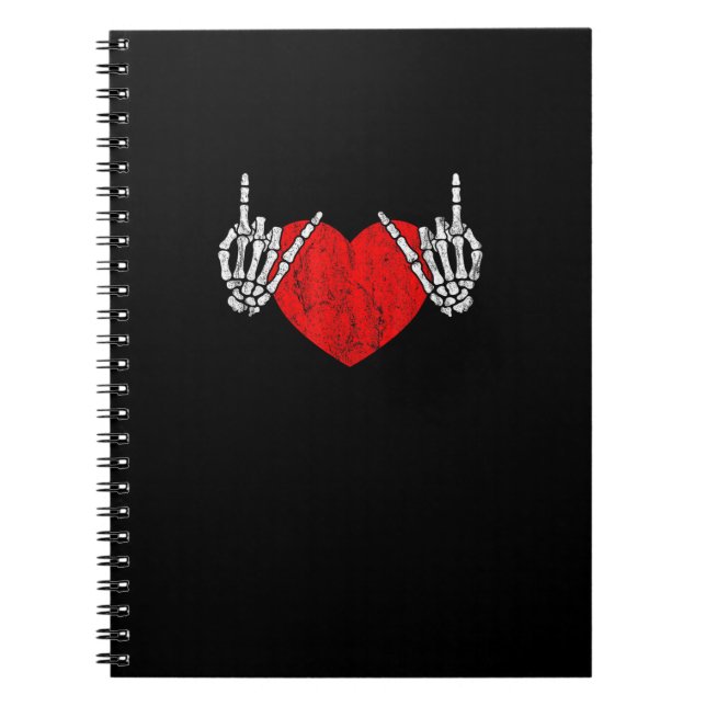 Hjärt och roll av Skeleton, Valentineser Halloween Anteckningsbok (Framsidan)