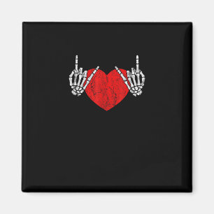 Hjärt och roll av Skeleton, Valentineser Halloween Magnet