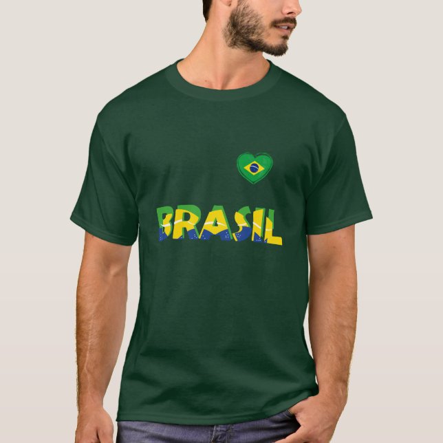 "Hjärt och själ för Brasilien!" T Shirt (Framsida)