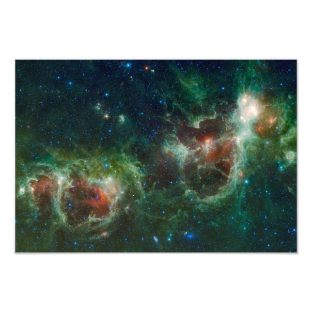 Hjärt - och Soul-nebulae, infraröd mosaik Fototryck (Framsidan)