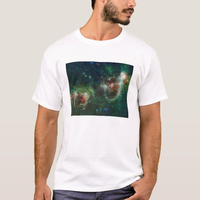 Hjärt - och Soul-nebulae, infraröd mosaik Tee Shirt (Framsida)