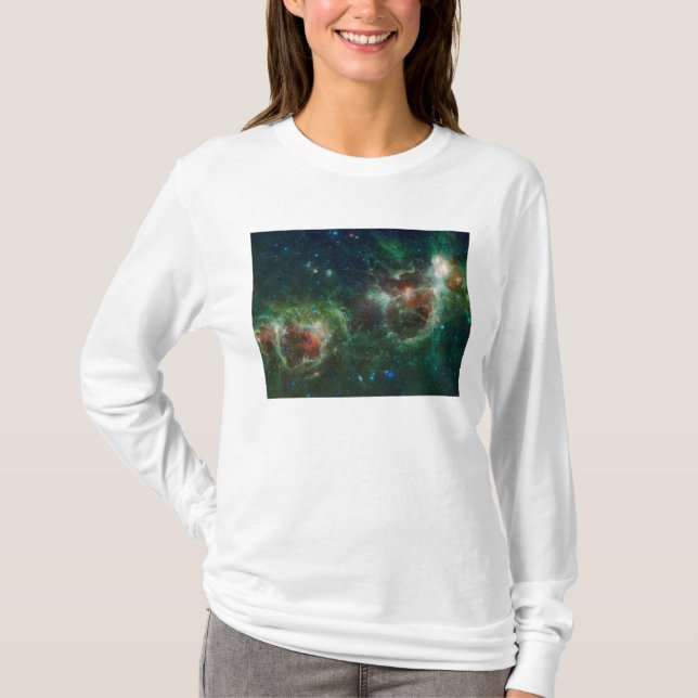 Hjärt - och Soul-nebulae, infraröd mosaik Tee Shirt (Framsida)