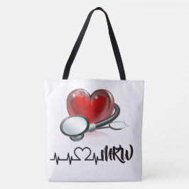Hjärt och stetoscope Large Tote Tygkasse