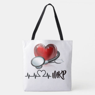 Hjärt - och stetoskocope Large Monogram Tote Tygkasse
