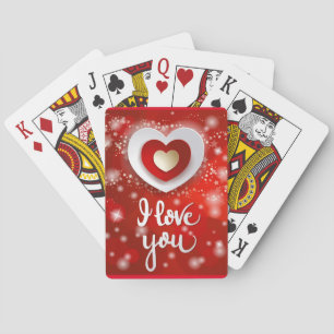 Hjärt och stjärnor i rött casinokort