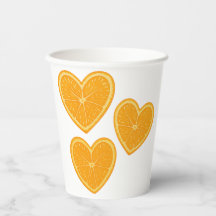 Hjärt Orange Pappersmugg – Citrus Party Servis