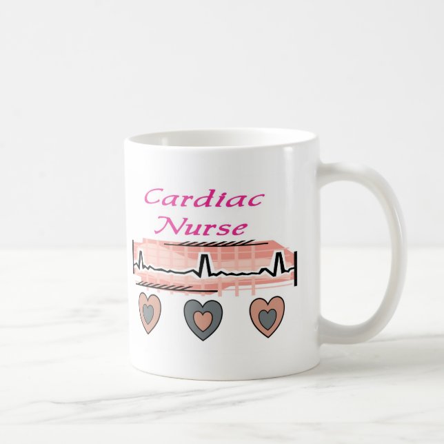 Hjärt- pappersdesign för sjuksköterska EKG Kaffemugg (Höger)