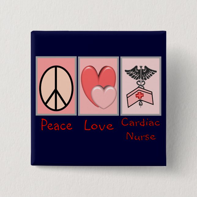 Hjärt- sjuksköterska för fredkärlek knapp (Framsida)
