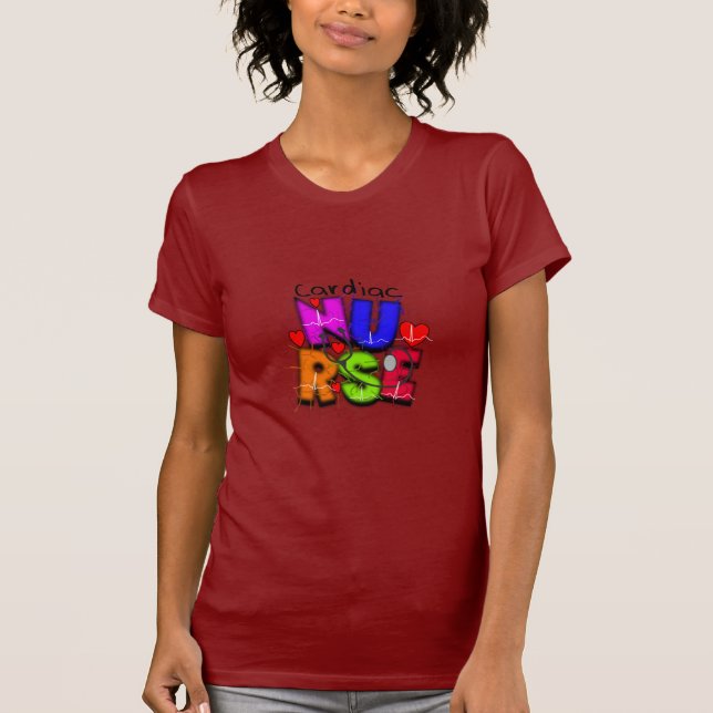 Hjärt- Sjuksköterska-Unik QRS-design--Underbara Tee Shirt (Framsida)