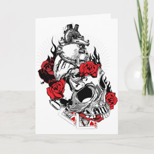 Hjärt, Skull och Ro - Alla hjärtans dagskort Helgkort