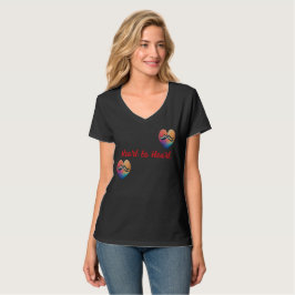 Hjärt till hjärta, Kärlek-symbol V-Nacke T Shirt