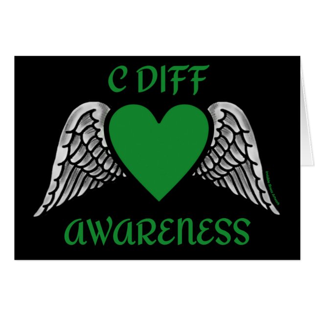 Hjärt/Vingar...C Diff Hälsningskort (Framsidan Horizontal)