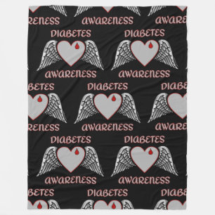Hjärt/Vingar... diabetes Fleecefilt