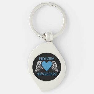 Hjärt/Vingar... Dystonia Keychain Swirl Silverfärgad Nyckelring