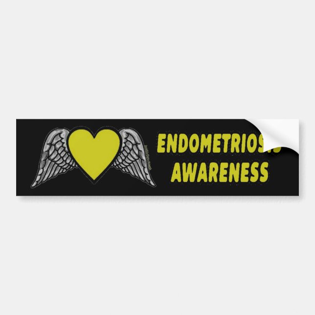Hjärt/Vingar...Endometrios Bildekal (Framsidan)