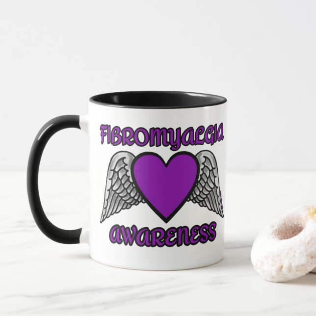 Hjärt/Vingar...Fibro Mugg (Med munk)