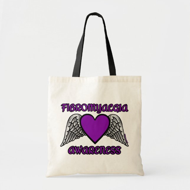 Hjärt/Vingar...Fibro Tote Bag Tygkasse (Framsidan)