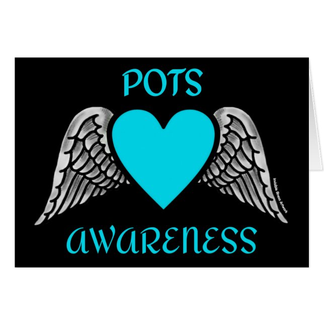 Hjärt/Vingar...POTS Hälsningskort (Framsidan Horizontal)