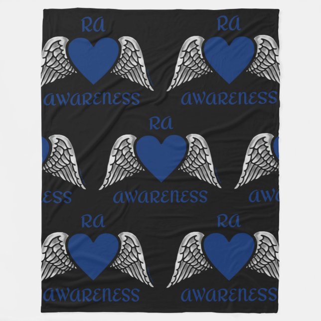 Hjärt/Vingar...RA Fleecefilt (Framsidan)