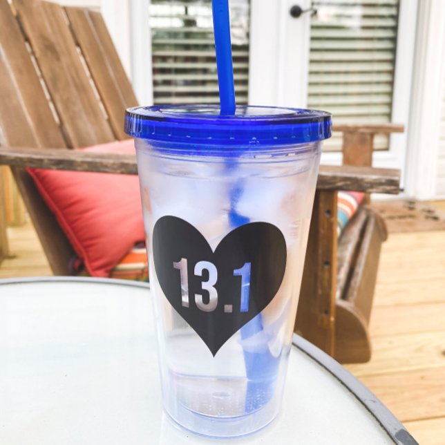 Hjärta 13,1 Tävla Avstånd halvårsvisa maraton Take Away Mugg (Skapare uppladdad)