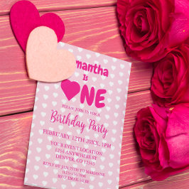 Hjärta 1:a födelsedag inbjudningar