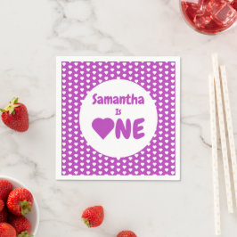 Hjärta 1:a födelsedag pappersservett