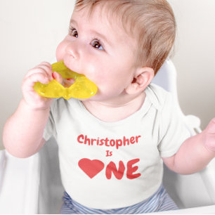 Hjärta 1:a födelsedagen Baby T-Shirt
