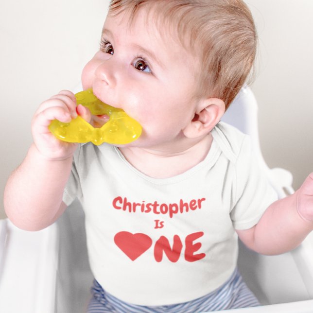 Hjärta 1:a födelsedagen Baby T-Shirt (Skapare uppladdad)