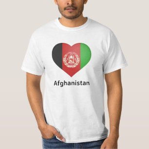 Hjärta - Afghanistan Flagga T Shirt