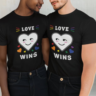 Hjärta Ansikte Kärlek Vinner HBTQ Gay Pride T Shirt