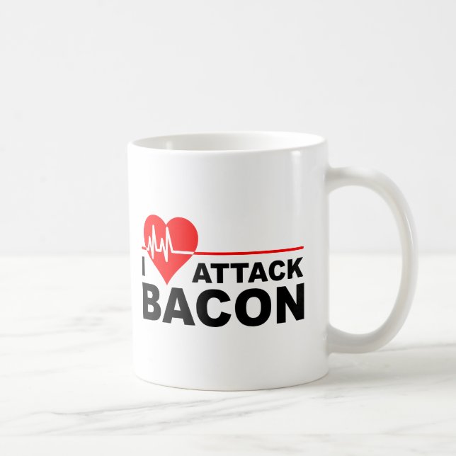 Hjärta Attack Bacon Rolig Mugg (Höger)
