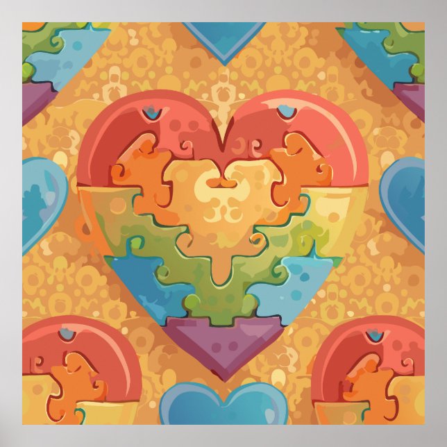 Hjärta autism poster (Framsidan)