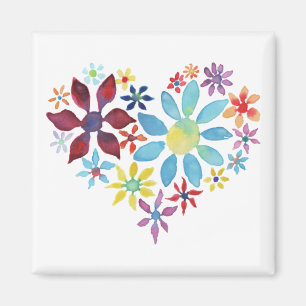 Hjärta av blommor magnet