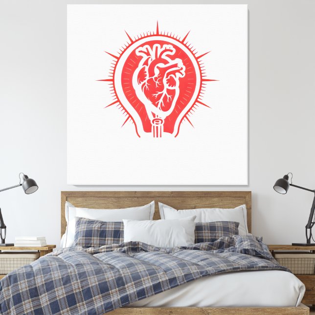 Hjärta av briljans - Anatomisk hjärtlampa C Canvastryck (Insitu (sovrum))