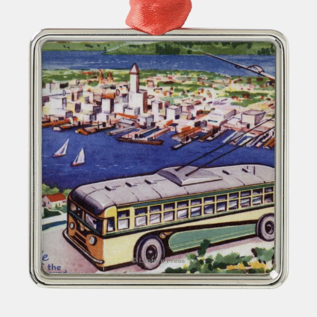 Hjärta av den vintergröna lekplatsen julgransprydnad metall (Framsidan)