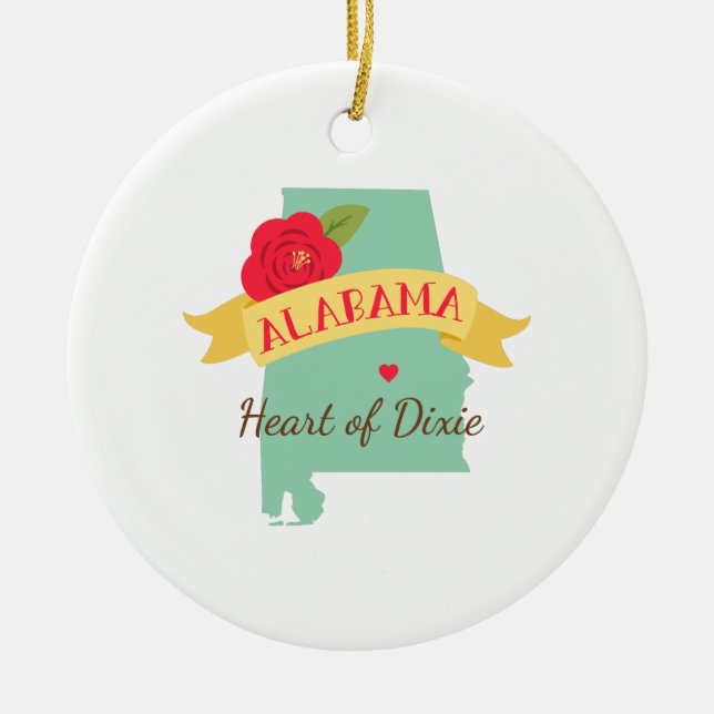 Hjärta av Dixie Julgransprydnad Keramik (Framsidan)