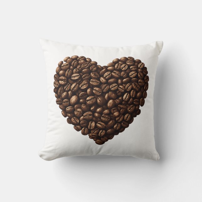 Hjärta av kaffebönor kudde (Framsida)