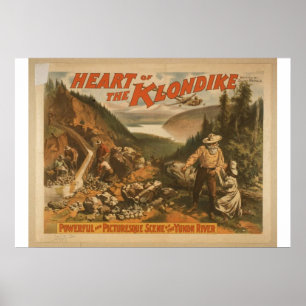 Hjärta av Klondiken, "Yukon River" Retro teater Poster