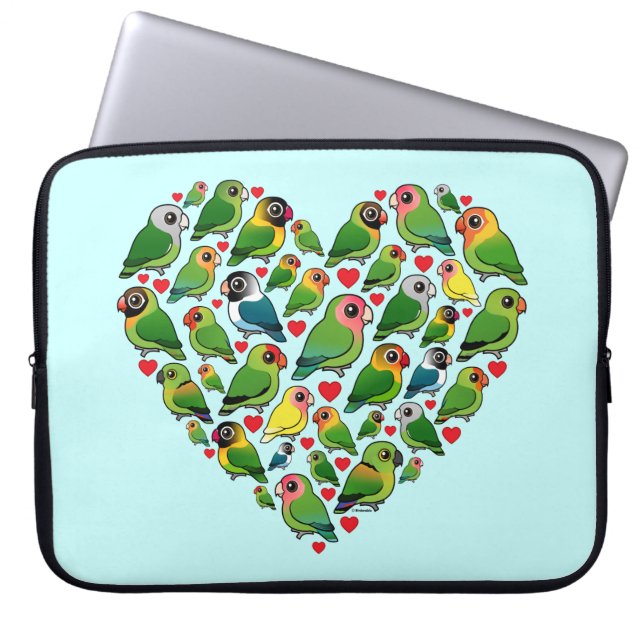 Hjärta av Lovebirds Laptop Sleeve (Framsidan)